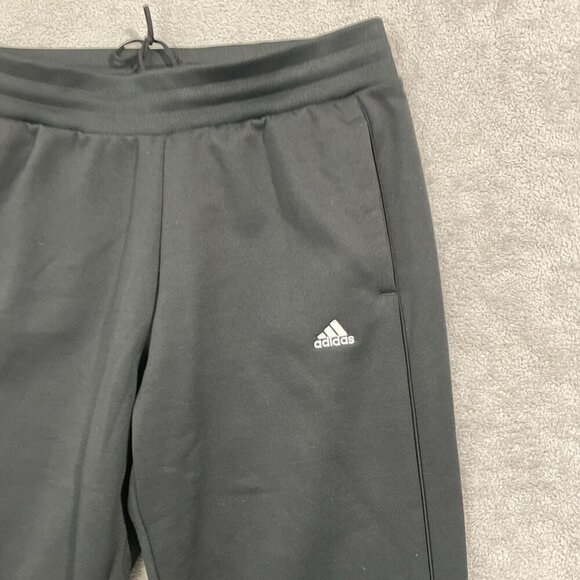 Adidas Womens' M Black Athletic Joggers Polyester Activewear Pants Tapered Leg - Picture 6 of 7